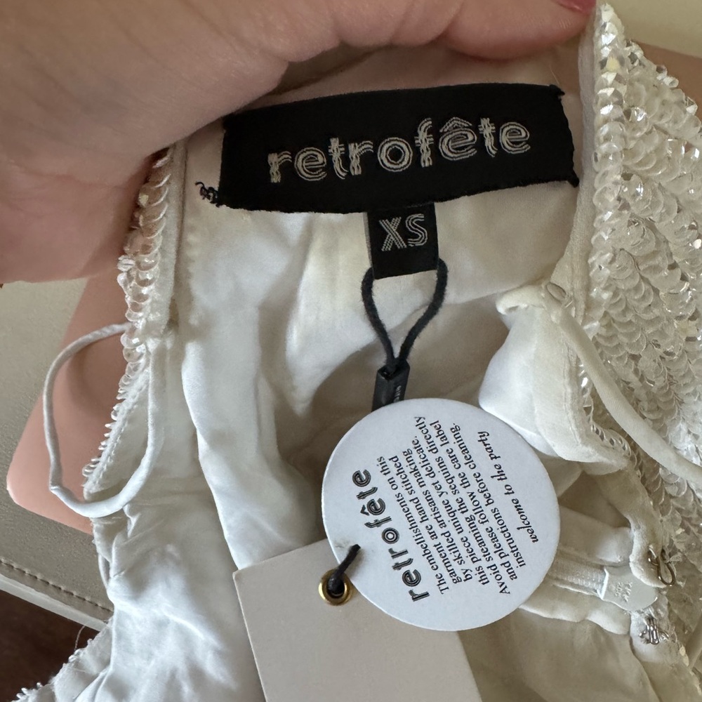 Retrofete Katya Dress in Moonglow White XS - new with flaws - Picture 11 of 12